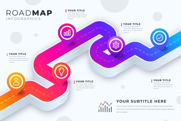 Isometric roadmap infographic template