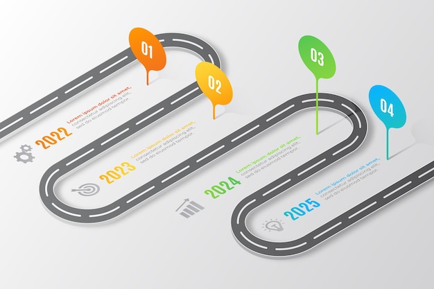 Isometric roadmap infographic