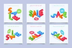 Free vector isometric sale instagram post collection