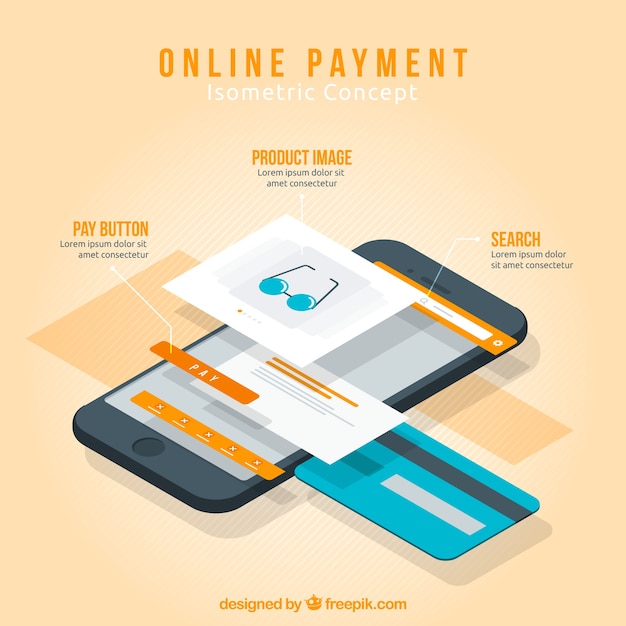 Isometric scene about online payment