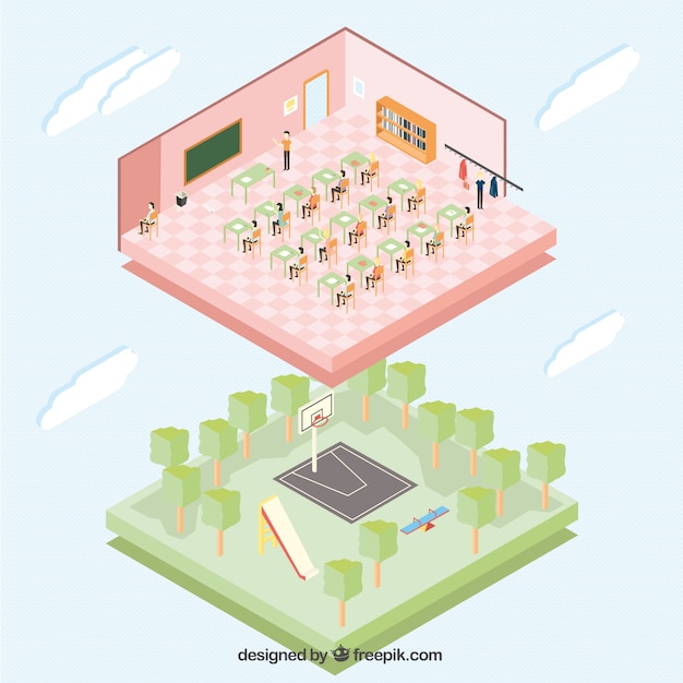 Free vector isometric school