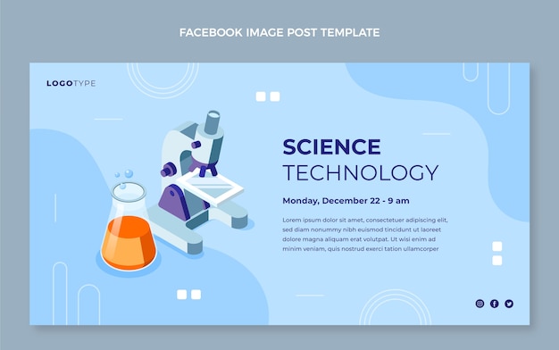 Free vector isometric science facebook post