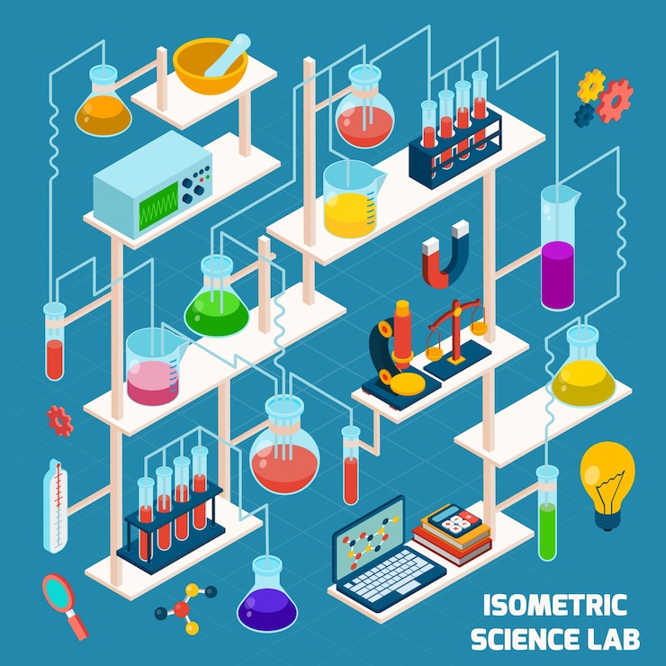 Free Vector isometric science lab