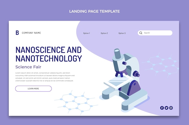 Free vector isometric science landing page