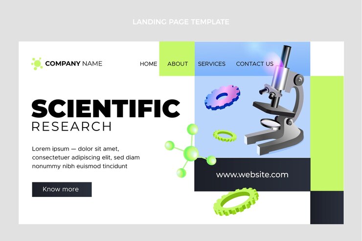 Free Vector isometric science landing page