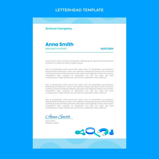 Isometric science letterhead template