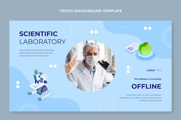 Free vector isometric science twitch background