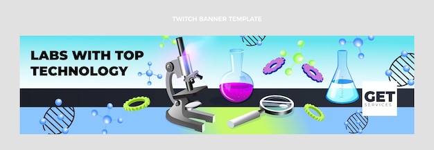 Free vector isometric science twitch banner