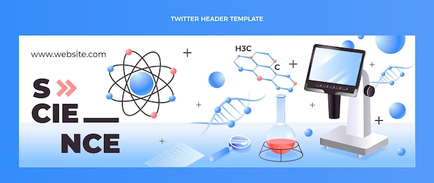Free vector isometric science twitter header