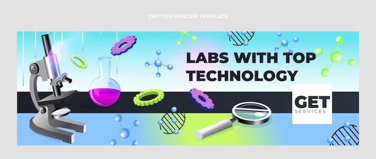 Free Vector isometric science twitter header