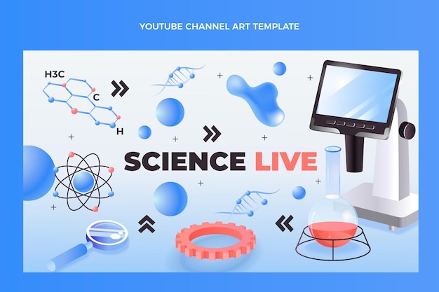 Free vector isometric science youtube channel