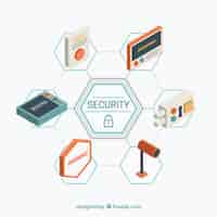 Free vector isometric security background