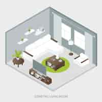 Free vector isometric sitting room