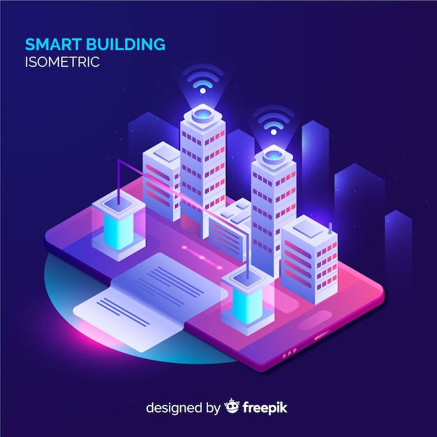 Isometric smart building background