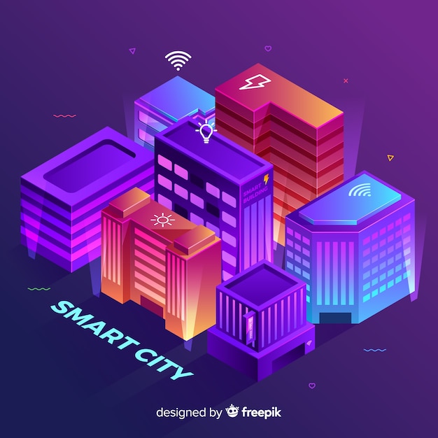 Isometric smart city background