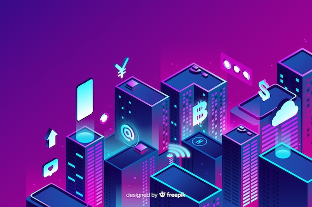 Isometric smart city background