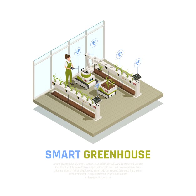 Isometric smart greenhouse