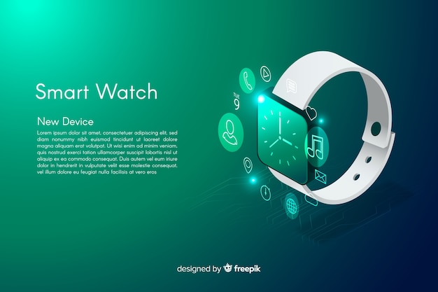 Isometric smarth watch background