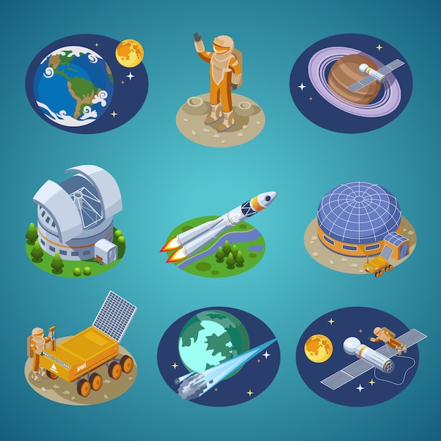 Isometric space elements set