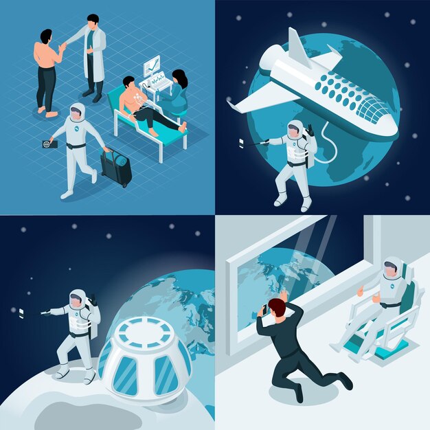 Isometric Space Tourism Compositions