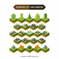 Free vector isometric squares to create a city