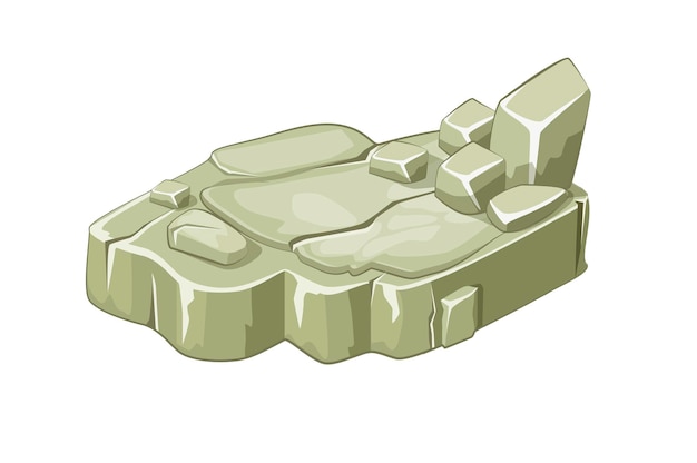 Бесплатное векторное изображение Изометрические каменные островные платформы. скала или обрыв.