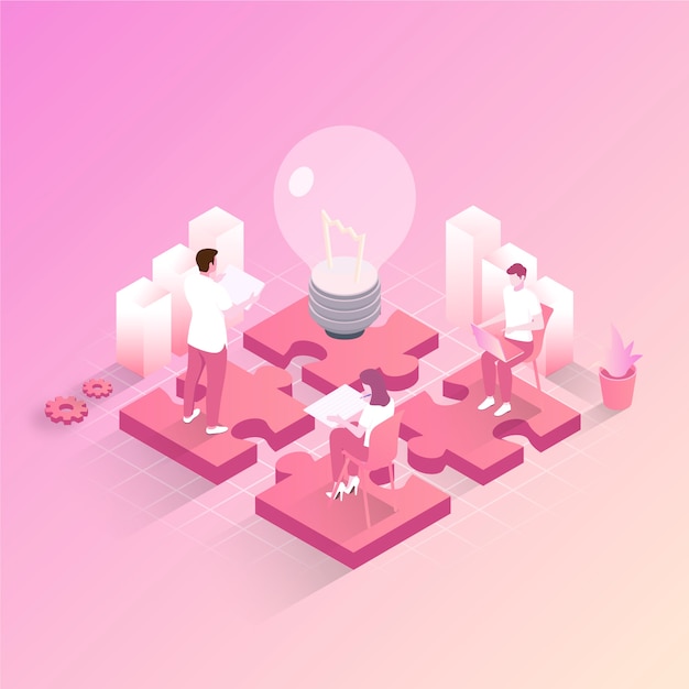 Isometric teamwork concept