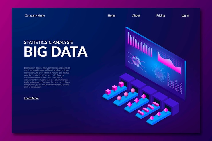 Free Vector isometric technology landing page template