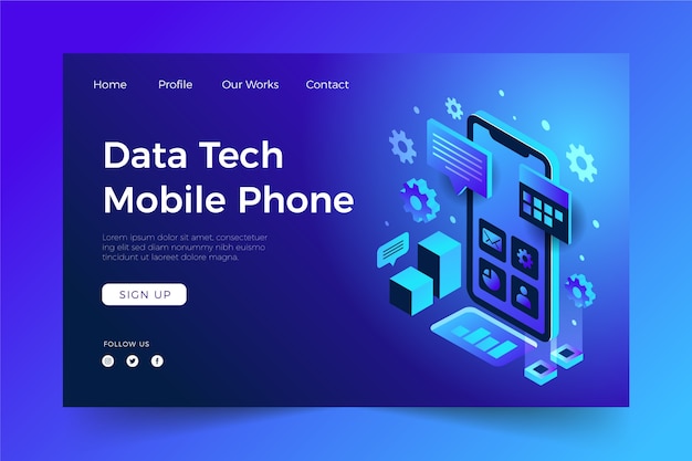 Isometric technology landing page