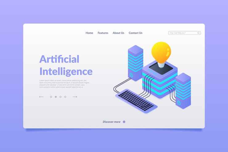 Free Vector isometric technology landing page