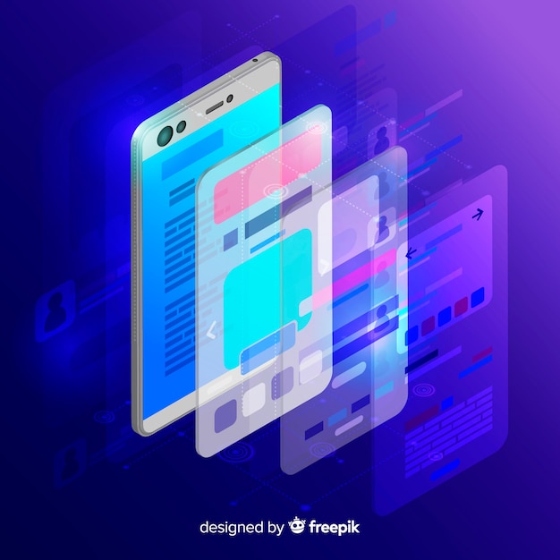 Isometric tecnology abstract background
