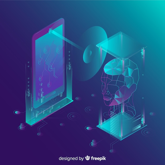 Free vector isometric tecnology abstract background