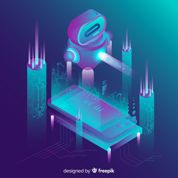 Isometric tecnology abstract background