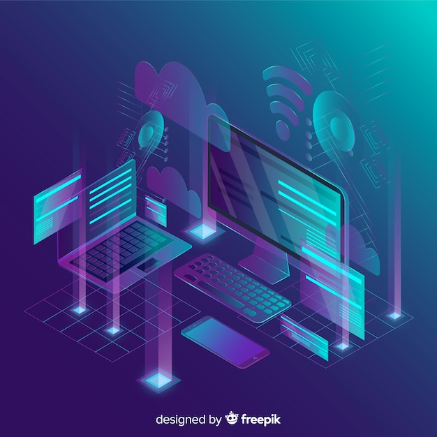 Isometric tecnology abstract background