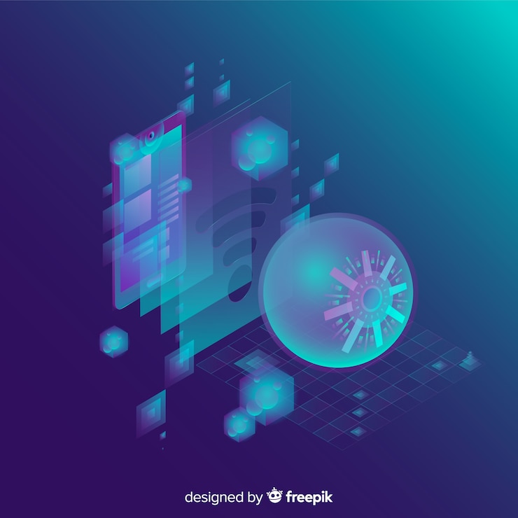 Free Vector isometric tecnology abstract background