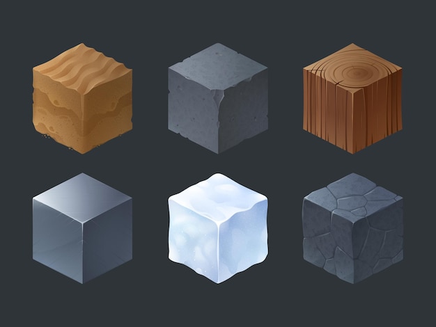Изометрические кубики текстуры для игры