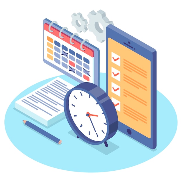 assignment file pic Free vector isometric time management concept illustrated
