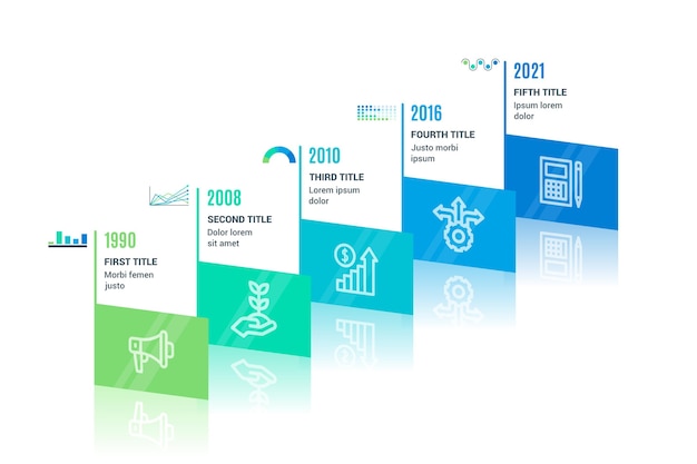 Isometric timeline infographic template