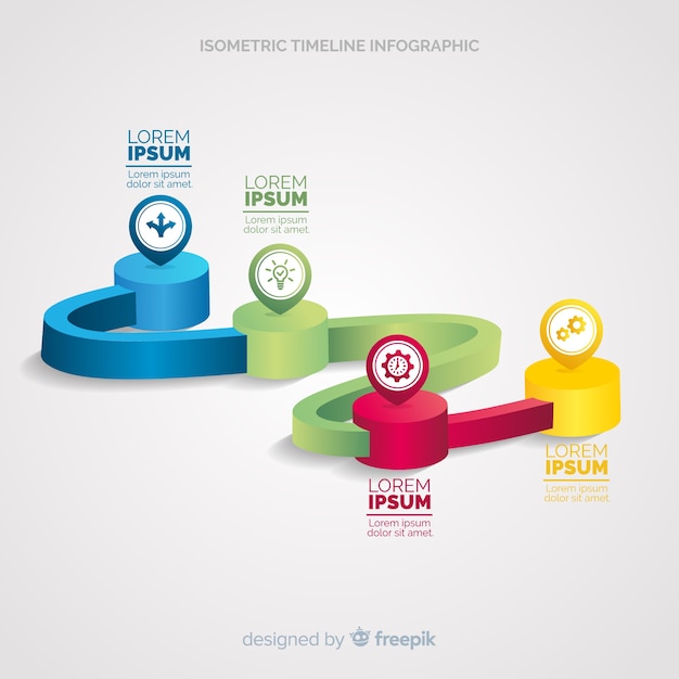 Infografica timeline isometrica