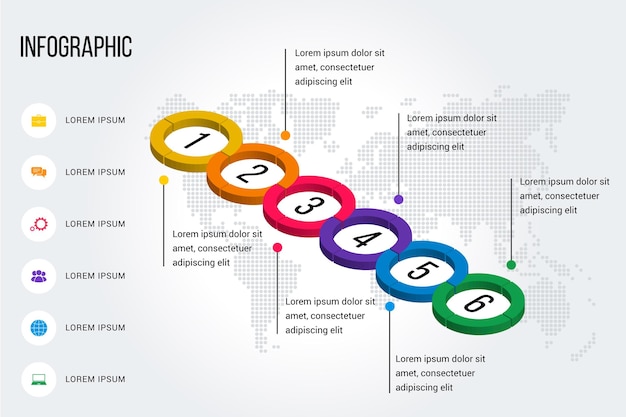 Timeline isometrica infografica