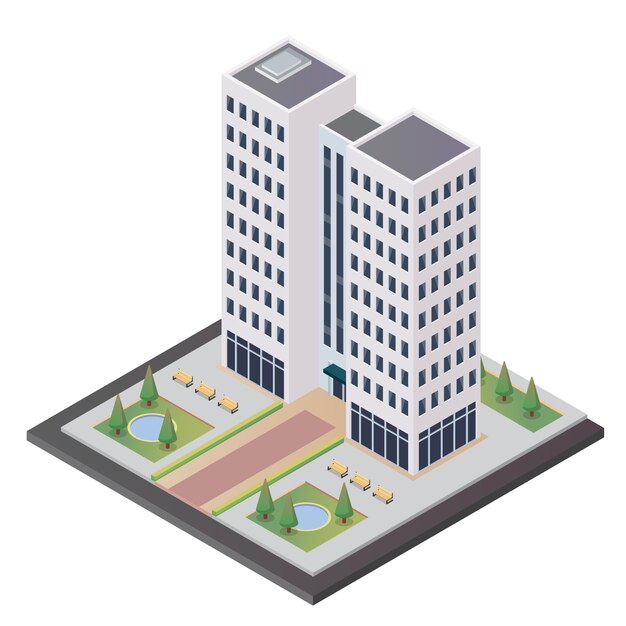 Isometric tower building