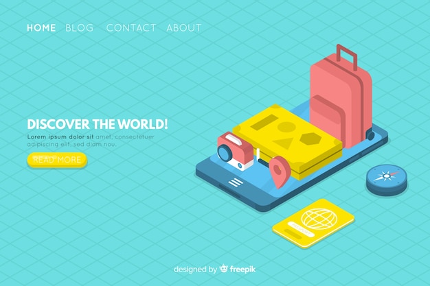 Isometric travel landing page