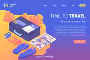 Free vector isometric travel landing page