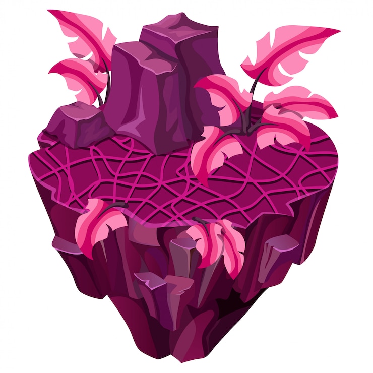 Free Vector isometric tropical island with desert.