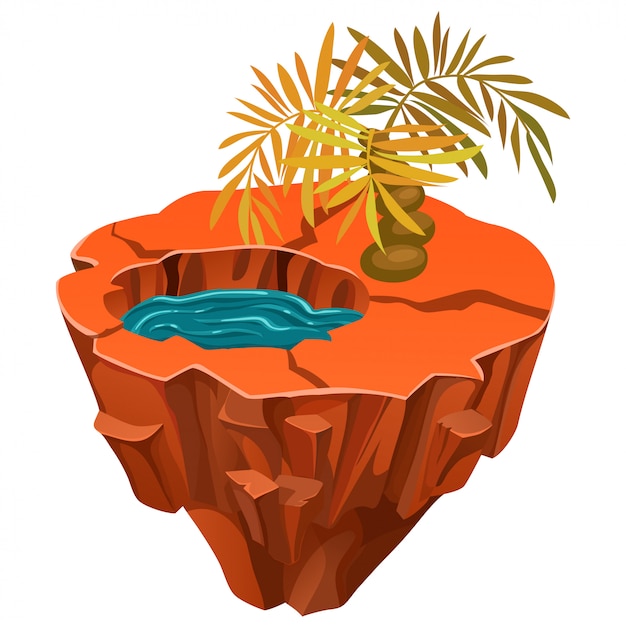 Free vector isometric tropical island with desert.