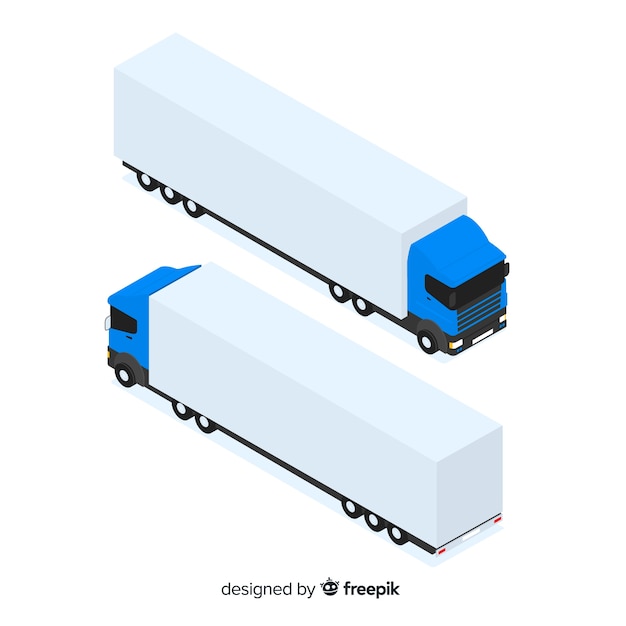 Изометрическая коллекция перспектив грузовика