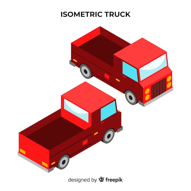 Isometric truck perspectives collection