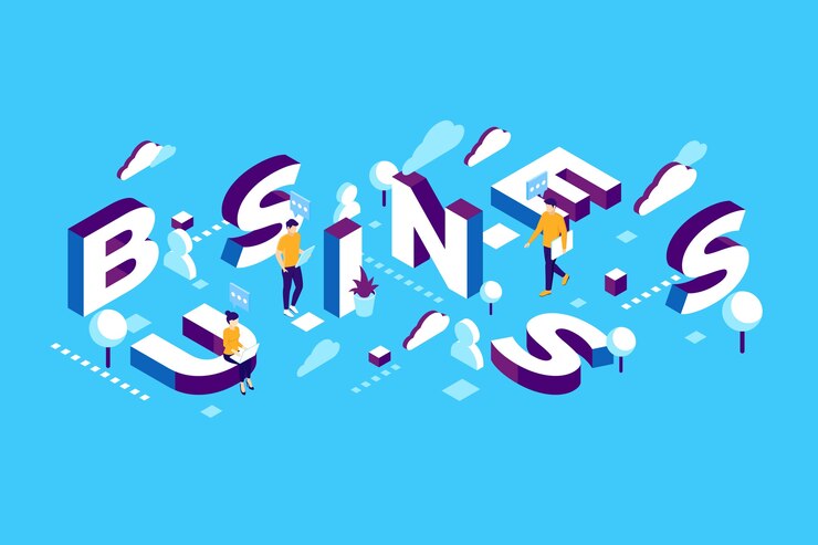 Free Vector isometric typography message business