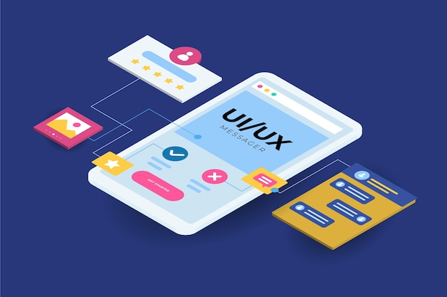 Isometric ui/ux background