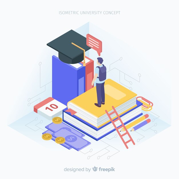 Isometric university background